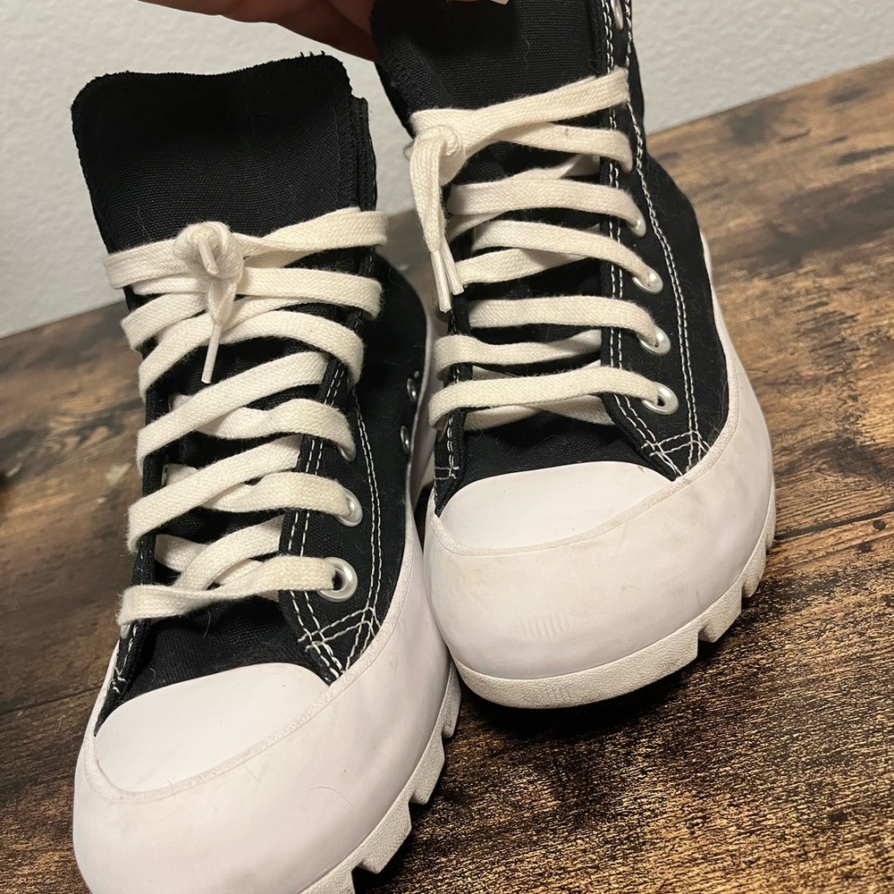 Black and White High-Top Sneakers